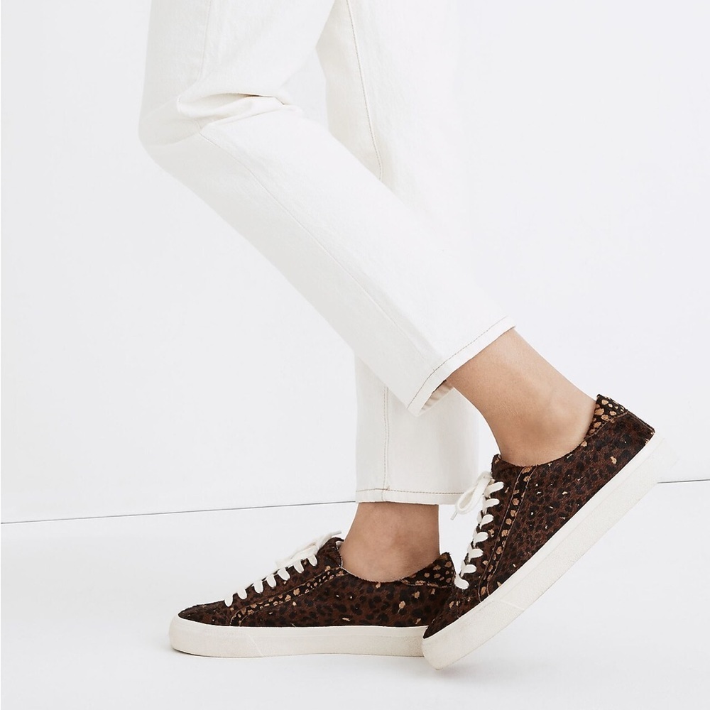 Madewell Sidewalk Low-Top Sneakers in Painted Leopard Colorblock Calf Hair - Picture 2 of 9